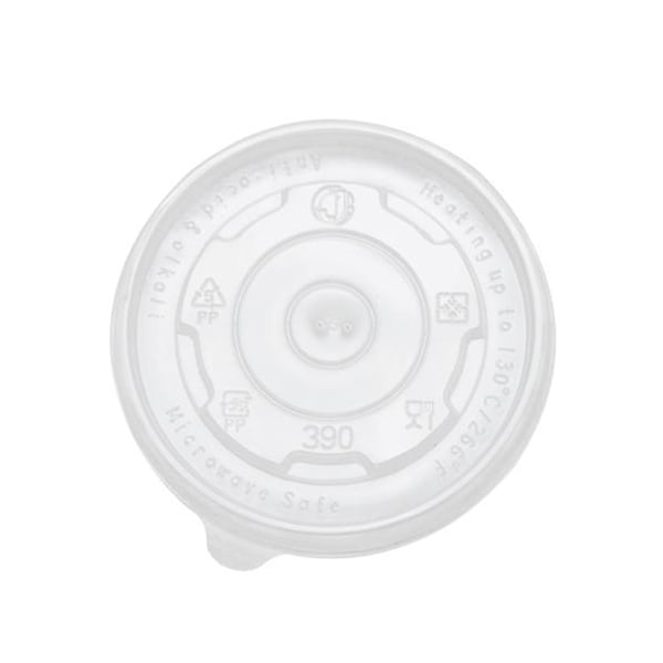 12 oz Paper Food Cup Flat Lid, PK1000